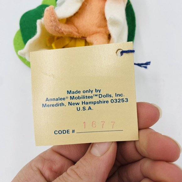 Vintage Annalee Baby Laying in Lilly Pad 1991 Orange Hair Spring Nymph - Picture 5 of 12